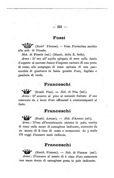 Il libro d'oro della Toscana pubblicazione dell'Ufficio araldico, Archivio genealogico di Firenze