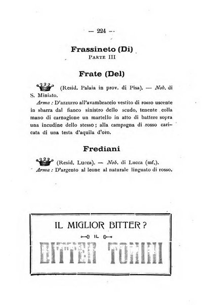 Il libro d'oro della Toscana pubblicazione dell'Ufficio araldico, Archivio genealogico di Firenze