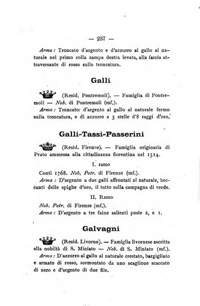 Il libro d'oro della Toscana pubblicazione dell'Ufficio araldico, Archivio genealogico di Firenze