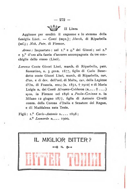 Il libro d'oro della Toscana pubblicazione dell'Ufficio araldico, Archivio genealogico di Firenze