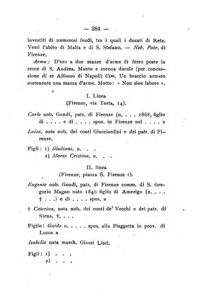 Il libro d'oro della Toscana pubblicazione dell'Ufficio araldico, Archivio genealogico di Firenze