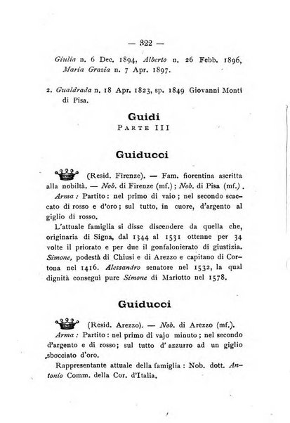 Il libro d'oro della Toscana pubblicazione dell'Ufficio araldico, Archivio genealogico di Firenze