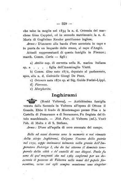 Il libro d'oro della Toscana pubblicazione dell'Ufficio araldico, Archivio genealogico di Firenze