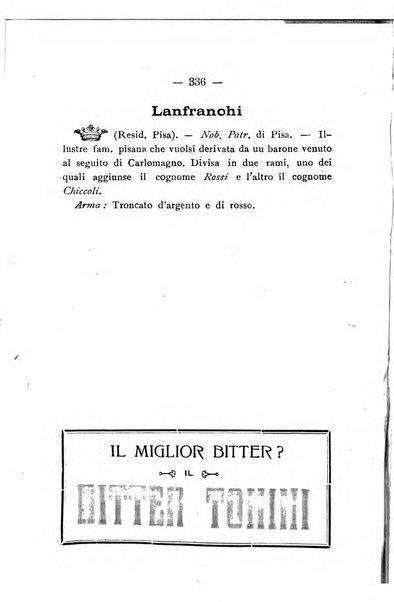 Il libro d'oro della Toscana pubblicazione dell'Ufficio araldico, Archivio genealogico di Firenze