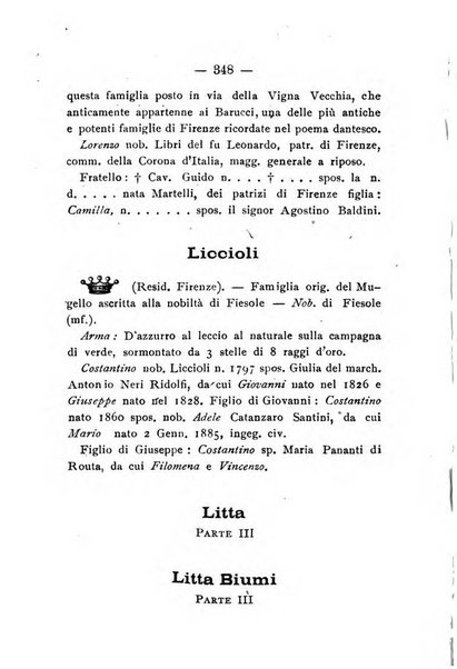 Il libro d'oro della Toscana pubblicazione dell'Ufficio araldico, Archivio genealogico di Firenze