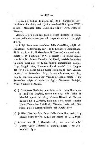 Il libro d'oro della Toscana pubblicazione dell'Ufficio araldico, Archivio genealogico di Firenze