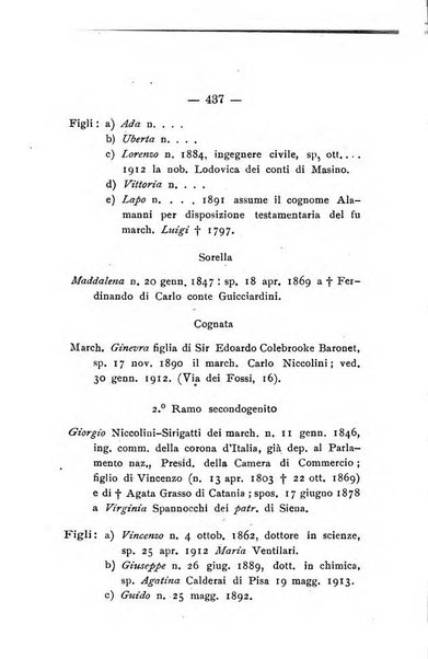 Il libro d'oro della Toscana pubblicazione dell'Ufficio araldico, Archivio genealogico di Firenze