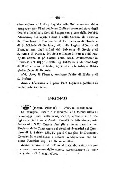 Il libro d'oro della Toscana pubblicazione dell'Ufficio araldico, Archivio genealogico di Firenze