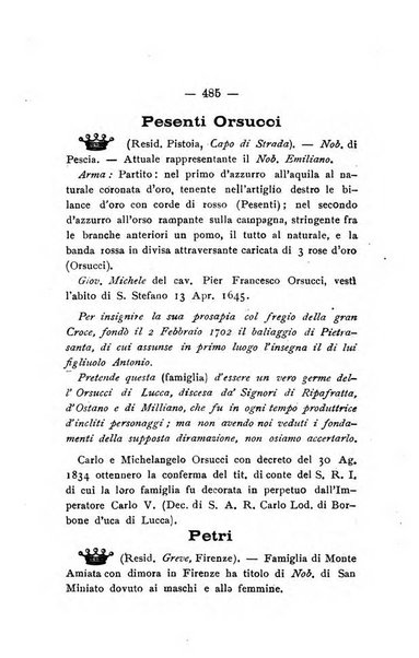 Il libro d'oro della Toscana pubblicazione dell'Ufficio araldico, Archivio genealogico di Firenze