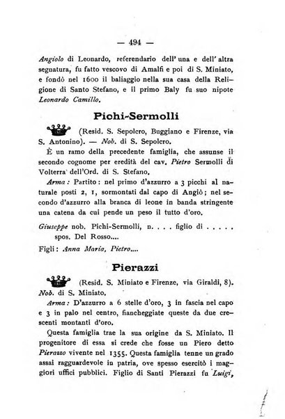 Il libro d'oro della Toscana pubblicazione dell'Ufficio araldico, Archivio genealogico di Firenze