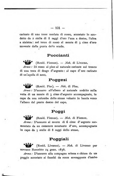 Il libro d'oro della Toscana pubblicazione dell'Ufficio araldico, Archivio genealogico di Firenze