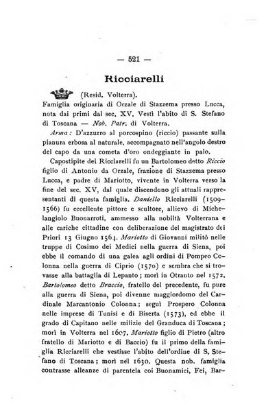 Il libro d'oro della Toscana pubblicazione dell'Ufficio araldico, Archivio genealogico di Firenze