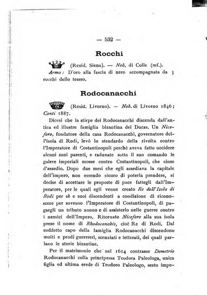 Il libro d'oro della Toscana pubblicazione dell'Ufficio araldico, Archivio genealogico di Firenze