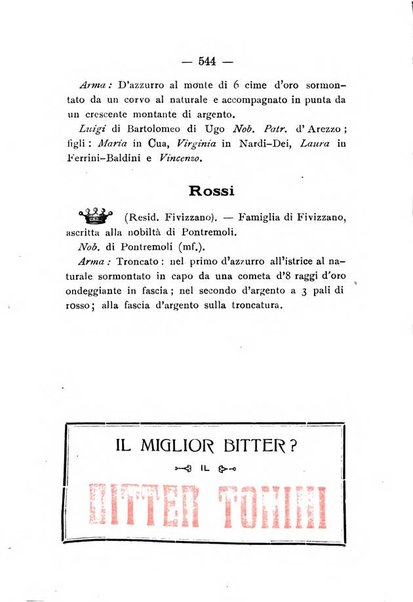 Il libro d'oro della Toscana pubblicazione dell'Ufficio araldico, Archivio genealogico di Firenze