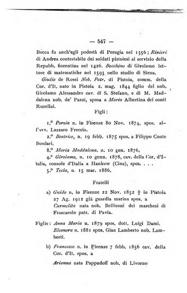 Il libro d'oro della Toscana pubblicazione dell'Ufficio araldico, Archivio genealogico di Firenze