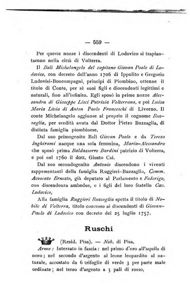 Il libro d'oro della Toscana pubblicazione dell'Ufficio araldico, Archivio genealogico di Firenze