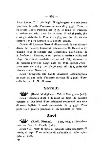 Il libro d'oro della Toscana pubblicazione dell'Ufficio araldico, Archivio genealogico di Firenze