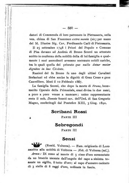 Il libro d'oro della Toscana pubblicazione dell'Ufficio araldico, Archivio genealogico di Firenze