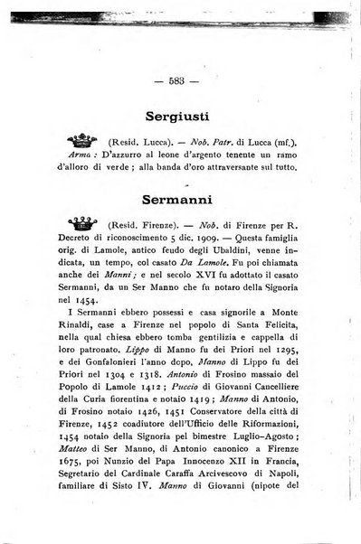 Il libro d'oro della Toscana pubblicazione dell'Ufficio araldico, Archivio genealogico di Firenze