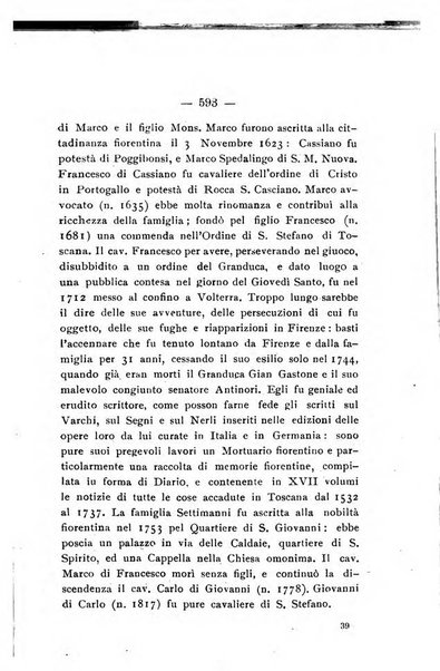 Il libro d'oro della Toscana pubblicazione dell'Ufficio araldico, Archivio genealogico di Firenze