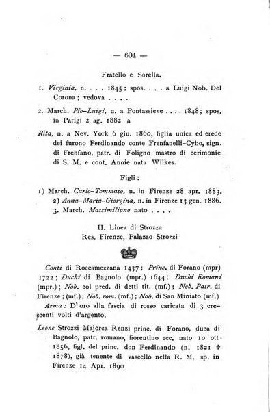 Il libro d'oro della Toscana pubblicazione dell'Ufficio araldico, Archivio genealogico di Firenze