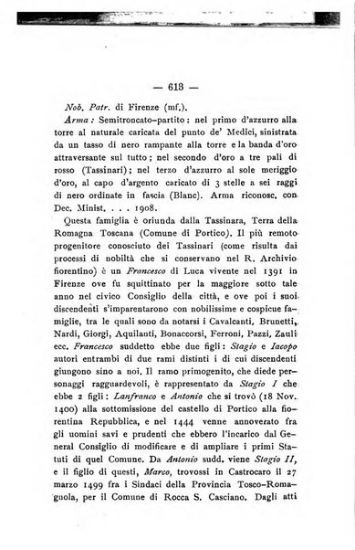 Il libro d'oro della Toscana pubblicazione dell'Ufficio araldico, Archivio genealogico di Firenze