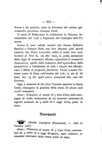 Il libro d'oro della Toscana pubblicazione dell'Ufficio araldico, Archivio genealogico di Firenze