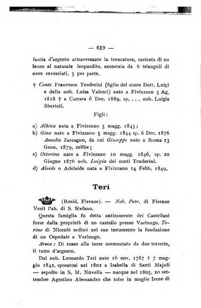 Il libro d'oro della Toscana pubblicazione dell'Ufficio araldico, Archivio genealogico di Firenze