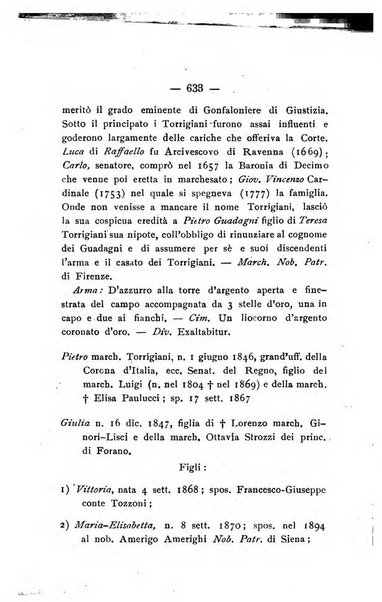 Il libro d'oro della Toscana pubblicazione dell'Ufficio araldico, Archivio genealogico di Firenze