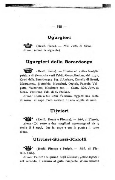 Il libro d'oro della Toscana pubblicazione dell'Ufficio araldico, Archivio genealogico di Firenze