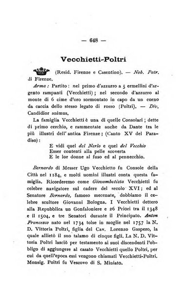 Il libro d'oro della Toscana pubblicazione dell'Ufficio araldico, Archivio genealogico di Firenze