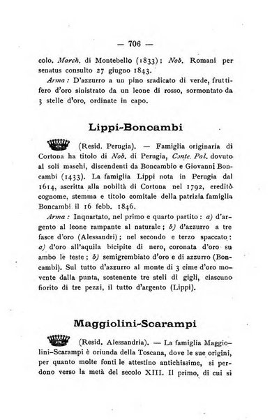 Il libro d'oro della Toscana pubblicazione dell'Ufficio araldico, Archivio genealogico di Firenze