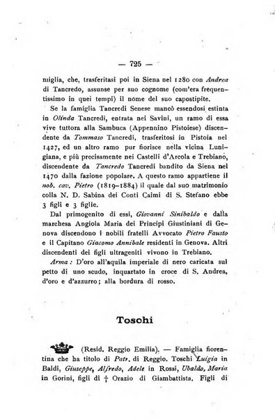 Il libro d'oro della Toscana pubblicazione dell'Ufficio araldico, Archivio genealogico di Firenze