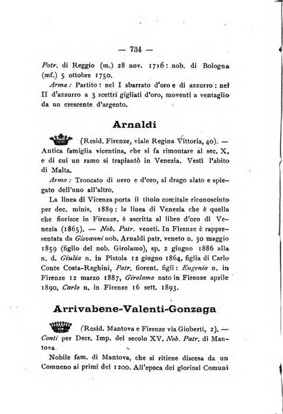 Il libro d'oro della Toscana pubblicazione dell'Ufficio araldico, Archivio genealogico di Firenze