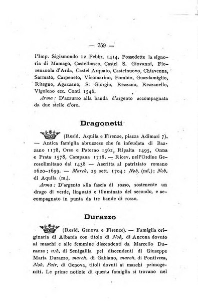 Il libro d'oro della Toscana pubblicazione dell'Ufficio araldico, Archivio genealogico di Firenze