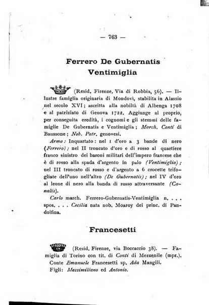 Il libro d'oro della Toscana pubblicazione dell'Ufficio araldico, Archivio genealogico di Firenze