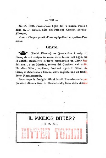 Il libro d'oro della Toscana pubblicazione dell'Ufficio araldico, Archivio genealogico di Firenze