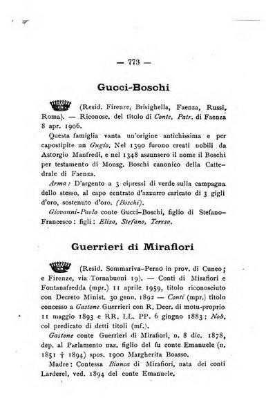 Il libro d'oro della Toscana pubblicazione dell'Ufficio araldico, Archivio genealogico di Firenze