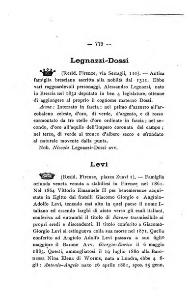 Il libro d'oro della Toscana pubblicazione dell'Ufficio araldico, Archivio genealogico di Firenze