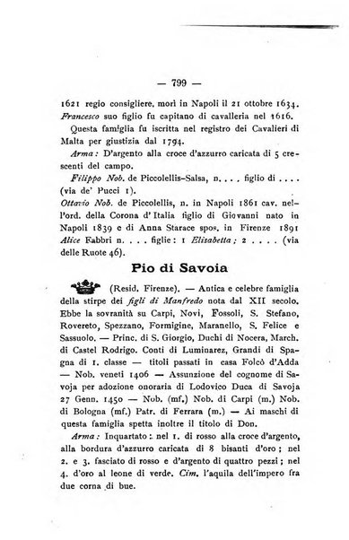 Il libro d'oro della Toscana pubblicazione dell'Ufficio araldico, Archivio genealogico di Firenze