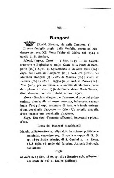 Il libro d'oro della Toscana pubblicazione dell'Ufficio araldico, Archivio genealogico di Firenze