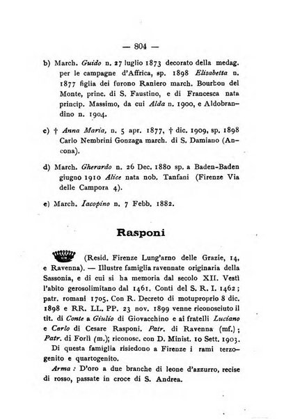 Il libro d'oro della Toscana pubblicazione dell'Ufficio araldico, Archivio genealogico di Firenze