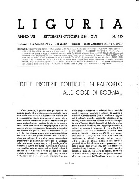 Liguria rassegna mensile dell'attività ligure