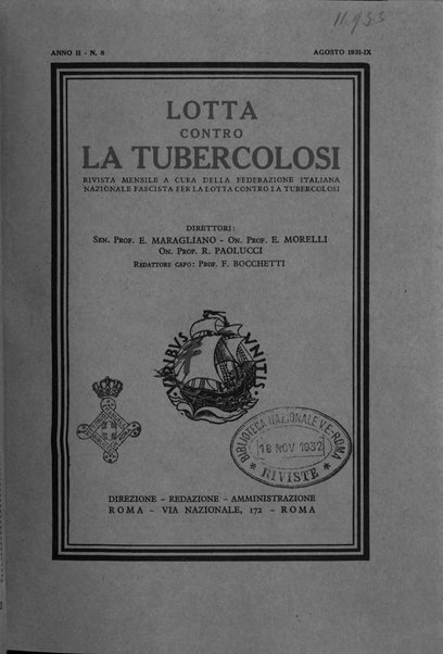 Lotta contro la tubercolosi rivista mensile