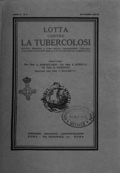 Lotta contro la tubercolosi rivista mensile