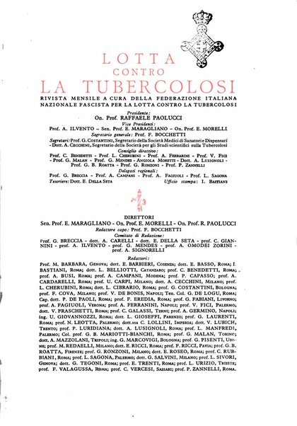 Lotta contro la tubercolosi rivista mensile