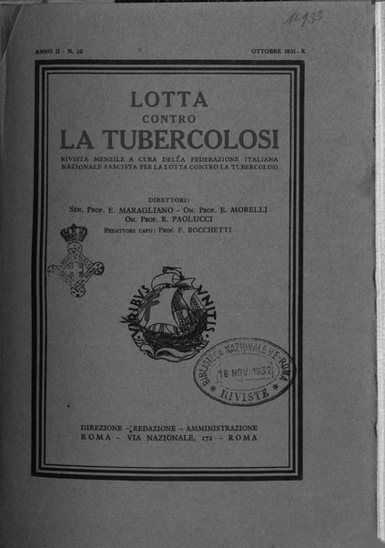 Lotta contro la tubercolosi rivista mensile