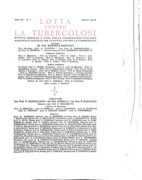 Lotta contro la tubercolosi rivista mensile