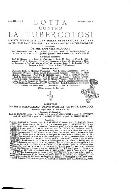 Lotta contro la tubercolosi rivista mensile