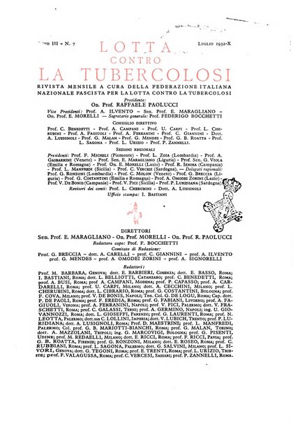 Lotta contro la tubercolosi rivista mensile